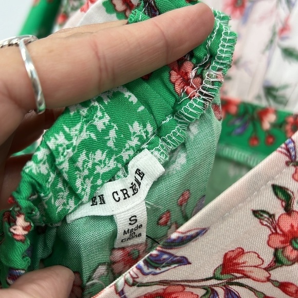 En Creme - Colorful Pastel Floral Flow Sleeves Cutout Maci Dress Size Small - Picture 13 of 15